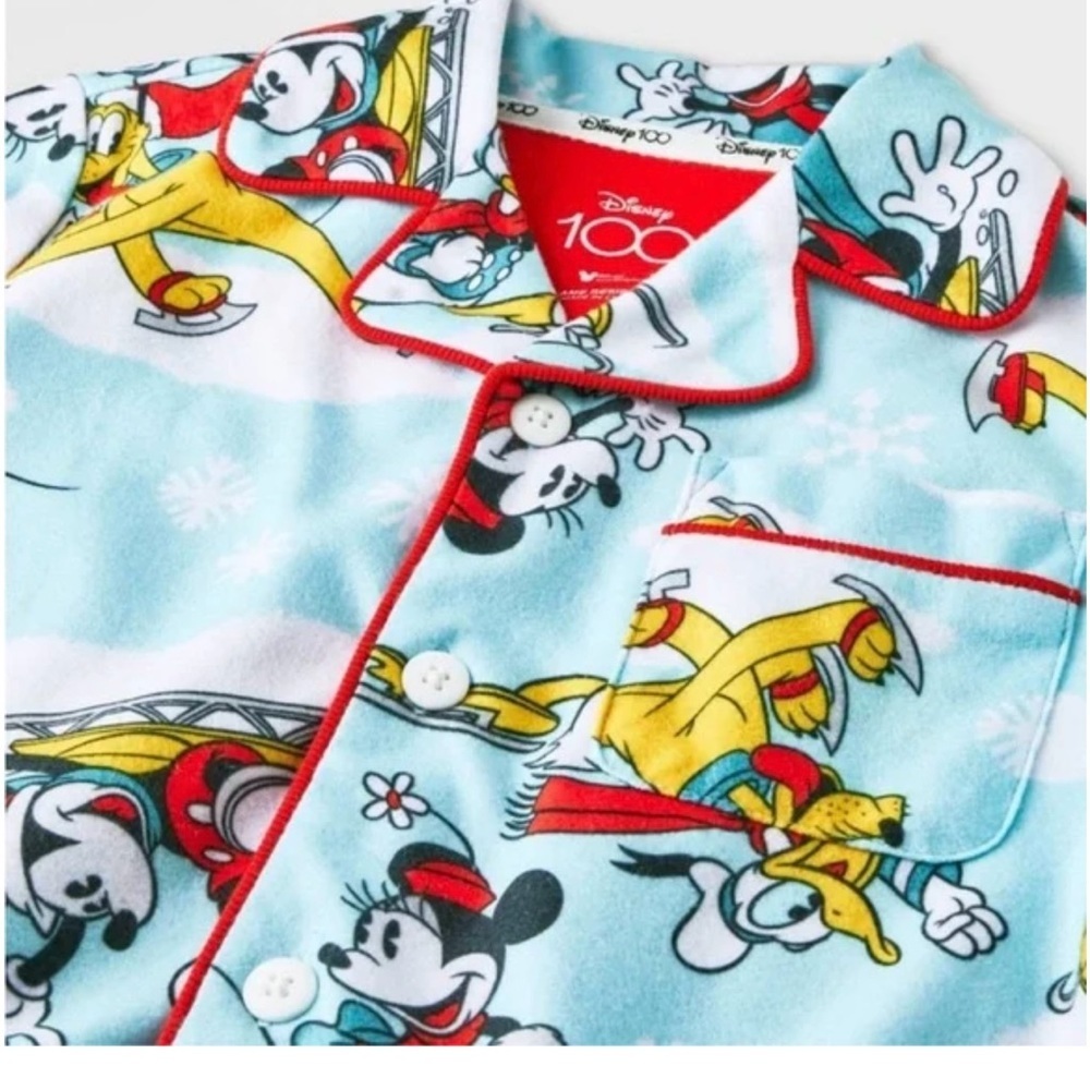 Disney Mickey Mouse & Friends Matching Family Pajamas SZ 18M Cozy Winter 2pc NEW - Picture 3 of 4